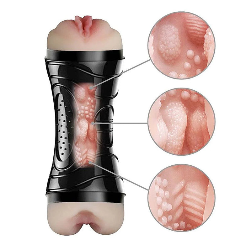 Masturbador Masculino Lanterna Dupla Vagina Ânus Discreto