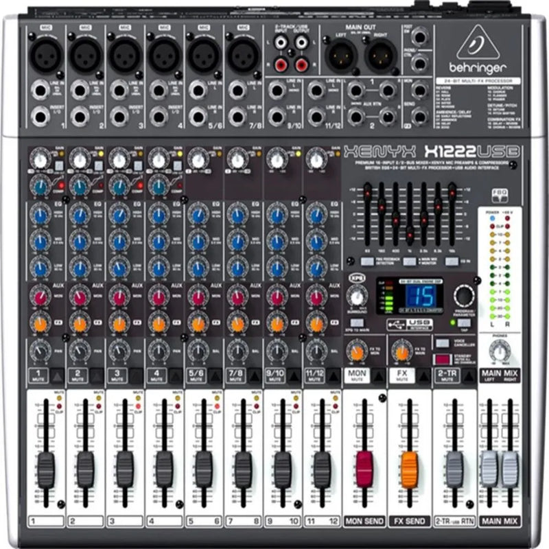 Mesa de som Behringer xenyx X1222 usb 12 canais + efeitos